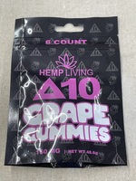 hemp living d10 grape gummies 150mg 6pc