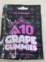 hemp living d10 grape gummies 300mg 12pc