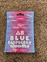 Hemp living  Delta 8   Blue Rasberry gummies 15 MG   6 Count